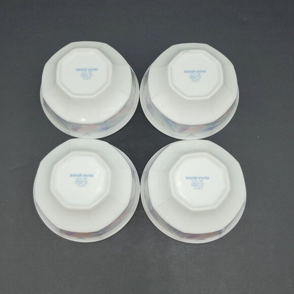 Savoir Vivre Celina Fruit Dessert Sauce Bowls Octagonal Pastel Berry Bowls - Picture 6 of 7